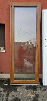 balkónové dveře, zlatý dub, 86x231 cm, trojsklo, nové