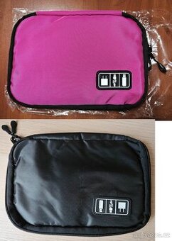 Taška/brašna na kable, nabíječky tablet nová růžová/černá