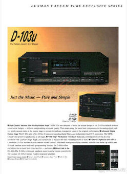LUXMAN D-103u - HIGH-END VACUUM TUBE CD PLAYER