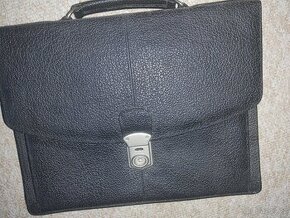 Pánská kožená černá povrch hrubý aktovka