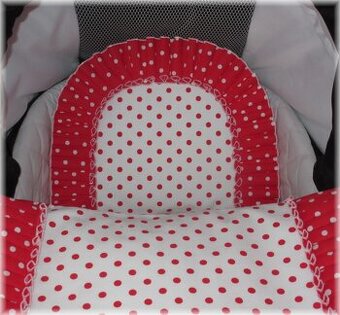 Peřinky- plymo do kočárku červenobílé puntíky