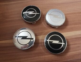 Středové krytky Opel 60mm černý stříbrný pokličky