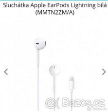 Prodám sluchátka Apple EarPods s konektorem Lightning