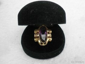 Velký zlatý 14K dámský prsten prstýnek 7,2 gramů
