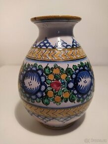 Stará keramická ručně malovaná váza, Tupesy