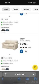 Dvoumistnou pohovku z Ikea jako nova