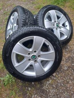 Alu kola 5x112 originál Škoda Octavia II 205/55 R16