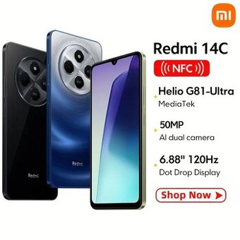 Nový Modrý redmi14C 4+128GB