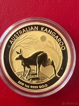 Zlato / zlatá investiční mince Australská Kangaroo +faktura