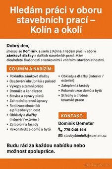 Nabízím služby ve stavebnictví