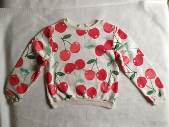 Dívčí mikina, třešně, H&M, vel. 122/128