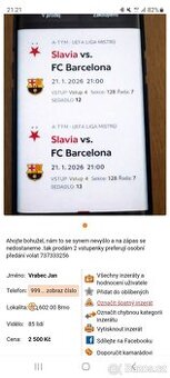 Pozor podvodníci vstupenky Slavia-Barcelona