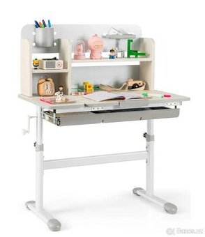 COSTWAY výškově nastavitelný dětský psací stůl, kreslící stů