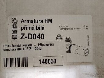 Prodám Korado armatura přímá bílá