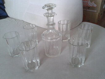 BIEDERMEIER KOMPLET BRUS - KARAFA + SKLENICE