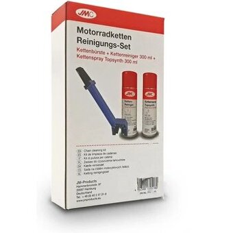 Sada na péči o řetěz JMC – čistič + mazivo + kartáč | NOVÉ