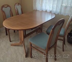 Stůl a 4 židle dřevo