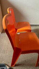 Dětské židle - oranžové plastové - 1
