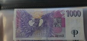 Bankovka 1000 Kč s přítiskem, série M08 - 1