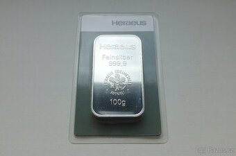 100g Heraeus - Investiční stříbrný slitek