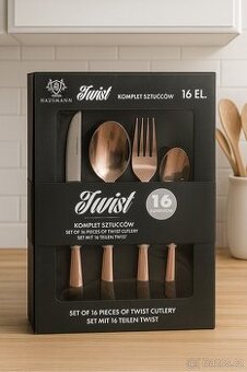 Luxusní nové stříbrné nerez designove příbory 16dilu - 1