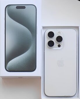iPhone 15 Pro White Titanium BATERIE 100% TOP