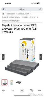 Tepelná izolace Isover EPS GreyWall Plus 100 mm (2,5 m2/bal.