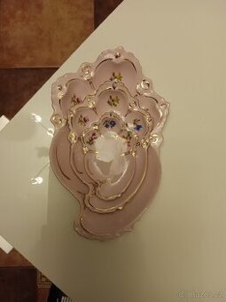 3ks porcelánových misek - růžový , zlacené 18 k.