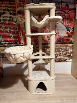 Škrabadlo Edoras XL 160x55x55 cm, krémové - NOVÉ