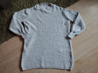 Dlouhý svetr One Size Made in Turkey N.O.V.Ý. šedý melír