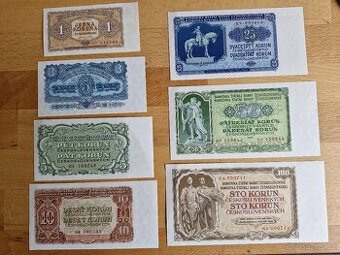 Sada bankovek Kčs 1953