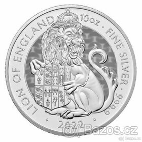 Stříbrná mince Tudor Beasts - Lion of England 10 oz  2022