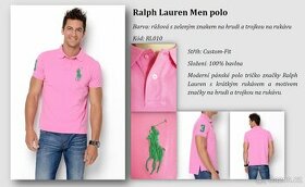 NOVÉ pánské polo triko Ralph Lauren: Růžové