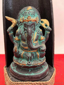Dřevěná socha Budha - Ganesha (Ganapati) - 1