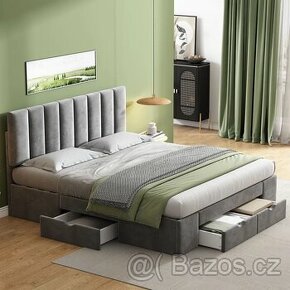 Nová manželská postel 160x200, Čalouněná postel - 1