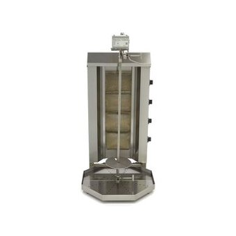 Plynový grill na kebab - 4 hořáky - 50 kg masa