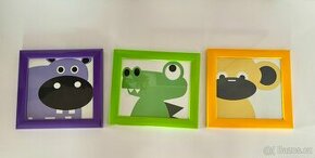 Sada 3 Ks dětských obrázků do pokoje 22x19 cm