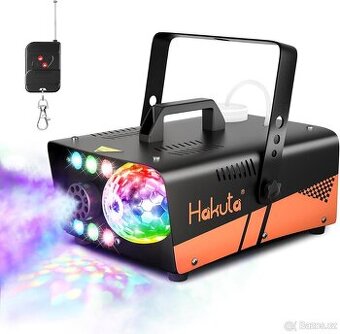 HAKUTA mlhový stroj, 600W s disco koulí a LED RGB světly - 1