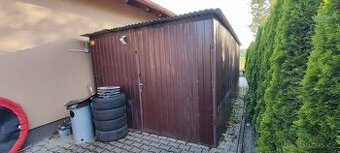 Garáž plechová 5x3 m, dvoukřídlá vrata - 1