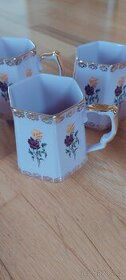 6 ks hrnečků z růžového porcelánu Stružná - 1