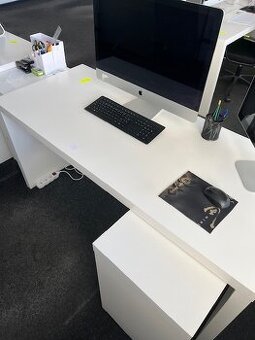 PSACÍ STŮL KANCELÁŘSKÝ, BÍLÝ S VYSOUVACÍM PODSTOLKEM 8