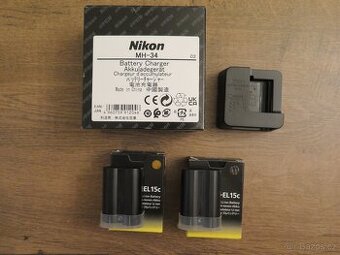 Nikon nabíječka MH-34 + 2x baterie EN-EL15c