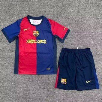 Fotbalový dres s kraťasy dětský FC Barcelona X Travis Scott