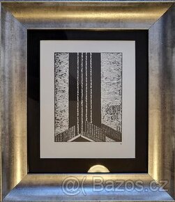 Obraz grafický list dřevorytina od F. Kupka KUBISMUS