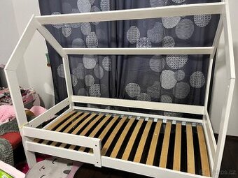 Dětská bílá postel 160x80 s matraci a šuplíkem