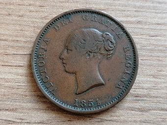 1/2 Penny 1854 New Brunswick britská koloniální mince Kanada