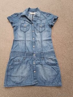 Riflové šaty vel. 146 H&M