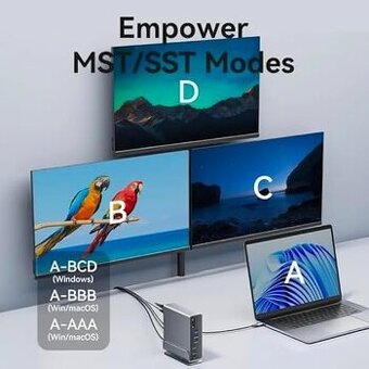 Dokovací stanice 15 v 1 USB C HUB MST Vertikální USB top - 1