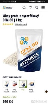 4Fitness.cz Whey protein syrovátkový CFM 80% | 1 kg