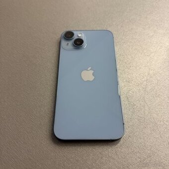 iPhone 14 128GB, modrý, pěkný stav, 12 měsíců záruka